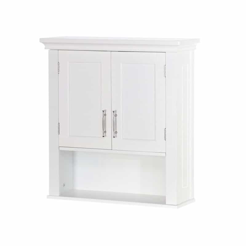 White Bathroom Wall Cabinet Cupboard With Open Shelf
