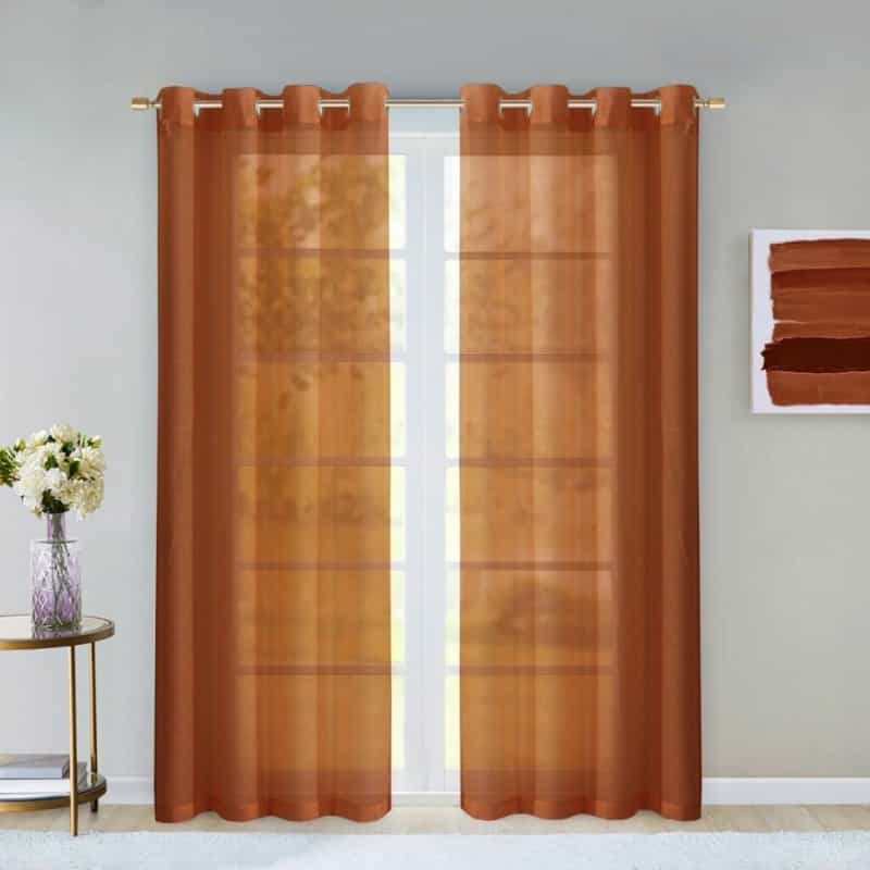 Set Of Two 84" Rust Solid Modern Window Panels