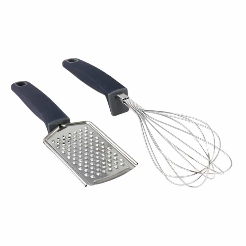 Oster Bluemarine 2 Piece Stainless Steel Grater And Whisk Set In Navy Blue