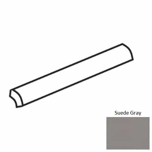 Color Wheel Classic Suede Gray Ceramic Wall Trim - 1" X 6" Quarter Round