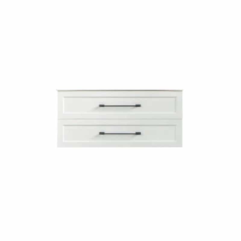 Nova White Wood Wall Mount Single Sink Bathroom Vanity With Porcelain Top - 36" (Assembled) - White