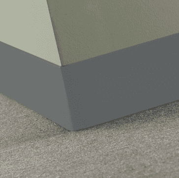 Johnsonite Cool Metal Rubber Traditional Duracove Thermoplastic Wall Base - 4" X 48" X 1/8" Toeless - Traditional Duracove Thermoplastic Wall Base