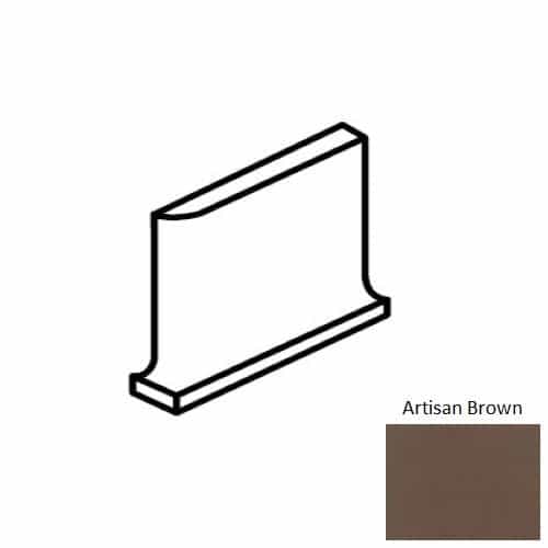 Color Wheel Classic Artisan Brown Ceramic Wall Trim - 6" X 6" Flat Top Cove Base Corner Right