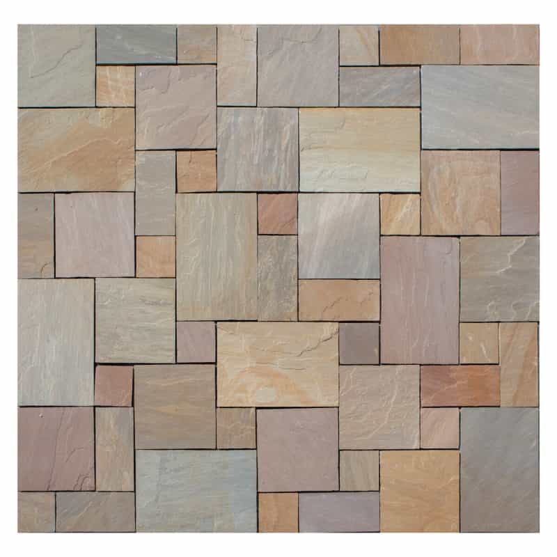 Stonewright Buff Sandstone French Paver Versailles Pattern - Split Face - Various Sizes