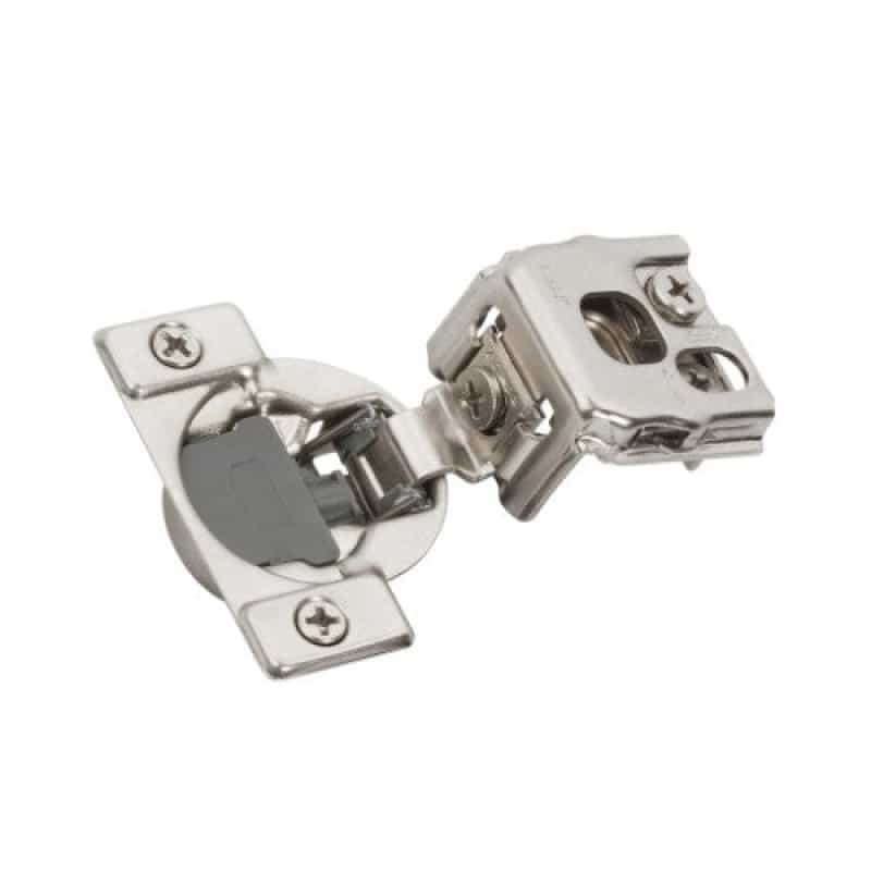 Compact Concealed Nickel Steel Face Frame Soft Close Standard Cabinet Hinge - 1 1/4" (32 Mm) Overlay - Nickel