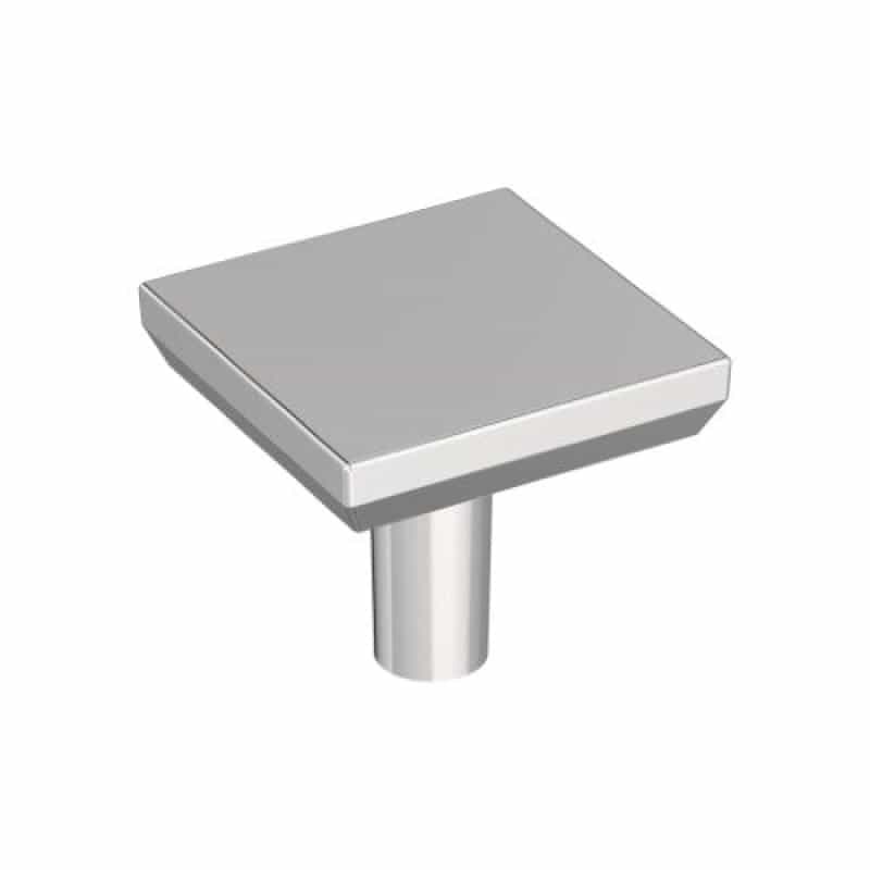 Chamfered Edge Zinc Cabinet Knob - Polished Chrome - 1 1/16" (27 Mm) Length