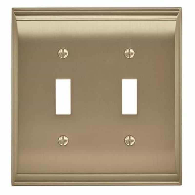 Candler Zinc 2 Gang Toggle Switch Wall Plate - Golden Champagne - 2-Gang