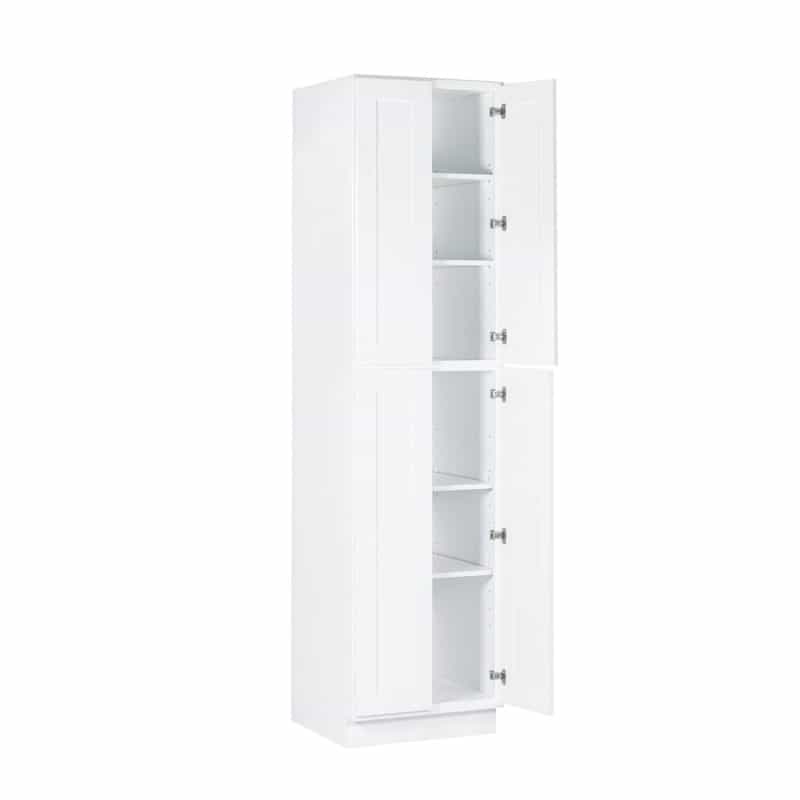 Shaker White Wood Kitchen Pantry Cabinet - 18" X 24" X 84" (Assembly Required) - Shaker White