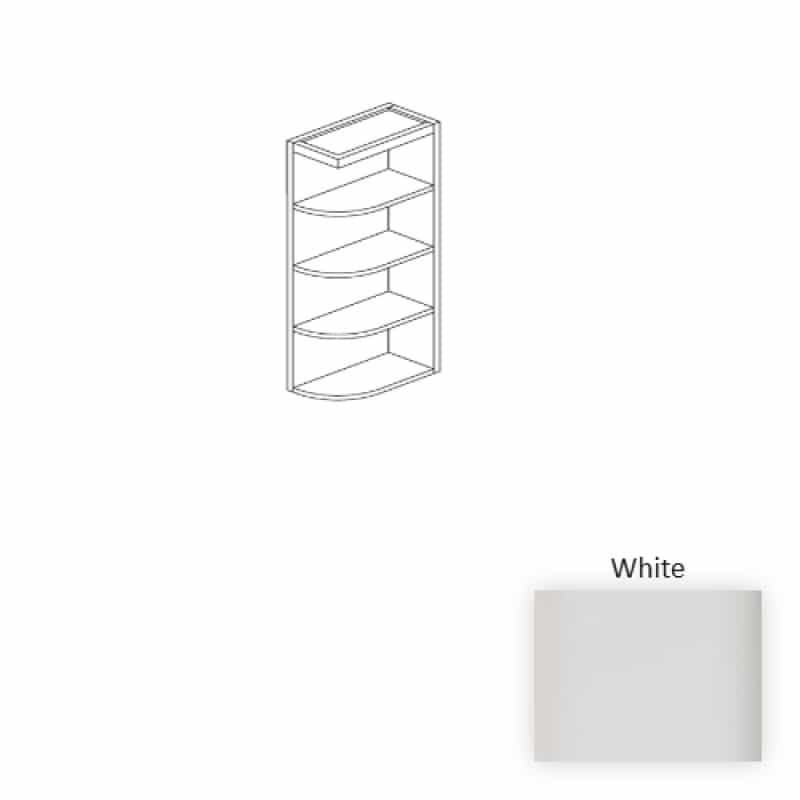 White Wood Kitchen Wall End Shelf - 9" X 12" X 42" (Assembly Required) - White