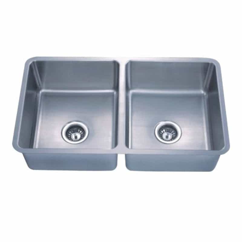 6005 3019 Satin Stainless Steel Undermount Double Bowl Kitchen Sink - 30" X 19" X 9" - Satin
