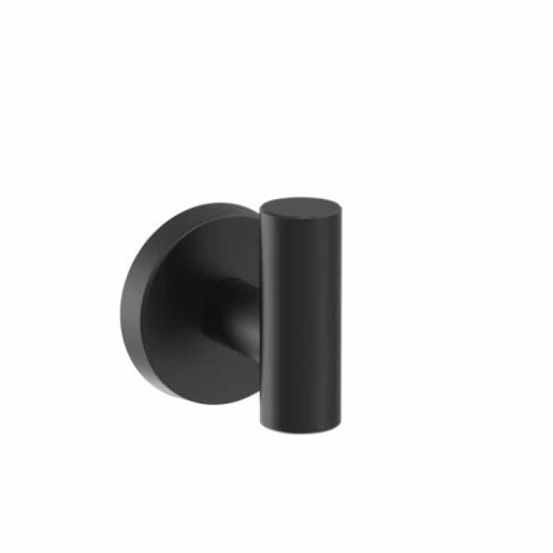 Arrondi Stainless Steel Single Prong Robe Hook - Matte Black - 2" (51 Mm) Length