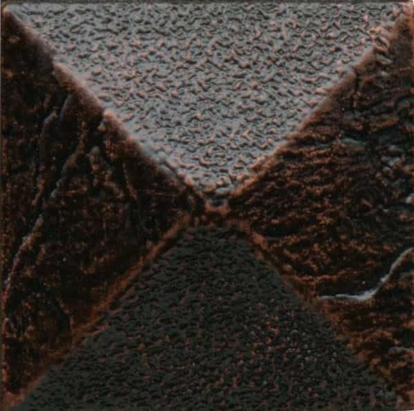 Armor Oil Rub Bronze Pyramid Dot Metal Tile - Satin - 2" X 2" Pyramid Dot