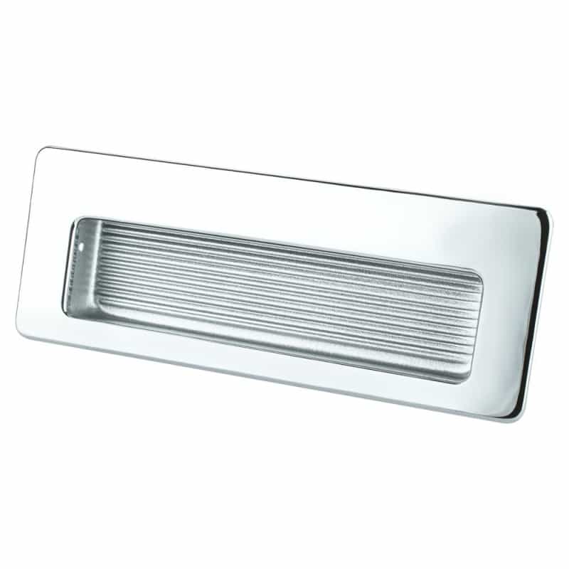 R. Christensen Zurich Brass Flush Pulls - Polished Chrome - 6 5/16" (160 Mm) Size