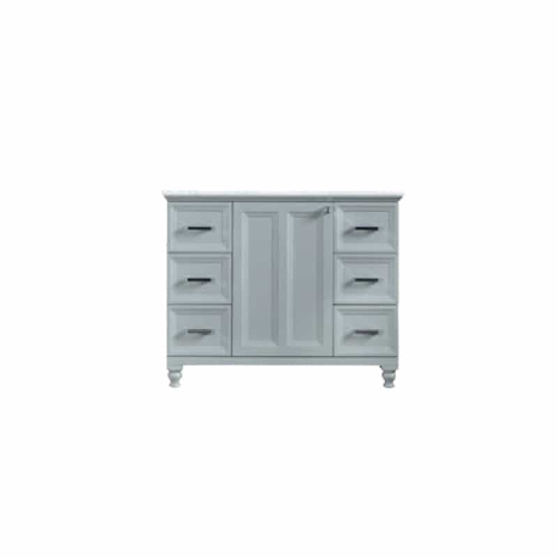Isabel Grey Wood Freestanding Bathroom Vanity With Chrome Cabinet Pull - 42" (Assembled) - Grey