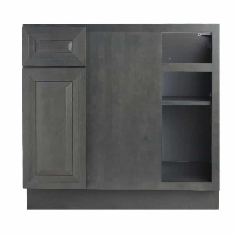 Ash Gray Wood Kitchen Corner Blind Base Cabinet - 36" X 24" X 34.5" (Assembly Required) - Ash Gray