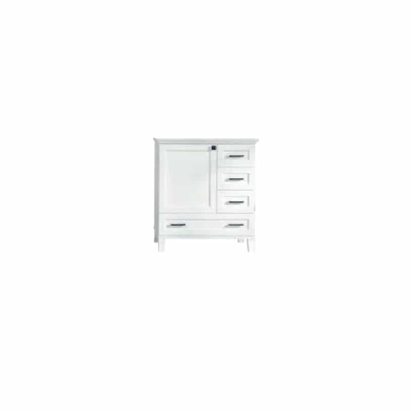 Paloma White Wood Freestanding Bathroom Vanity With Black Cabinet Pull - 30" (Assembled) - White