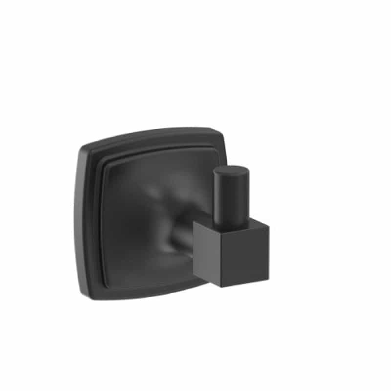 Stature Zinc Single Prong Robe Hook - Matte Black - 1 3/8" (35 Mm) Length