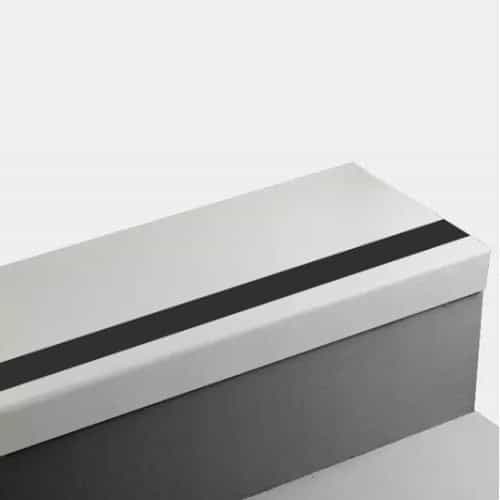 Johnsonite Cotton Hammered Rubber Moulding / Trim - 14 1/4" X 108" Angle Fit Stair Tread Without Riser (Sq) With 55 Silver Grey Insert - Textured