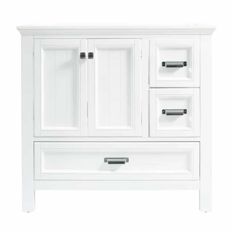 Brantley White Wood Freestanding Bathroom Vanity - 36" - White