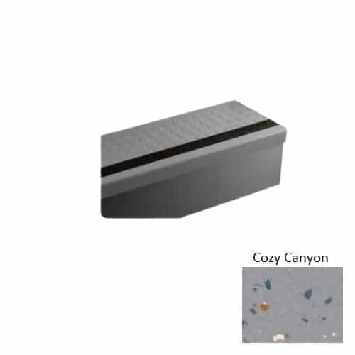 Johnsonite Cozy Canyon Raised Round Rubber Moulding / Trim - 12 1/4" X 60" Angle Fit Speckled Stair Tread Without Riser (Sq) With Black Grit Tape - Textured