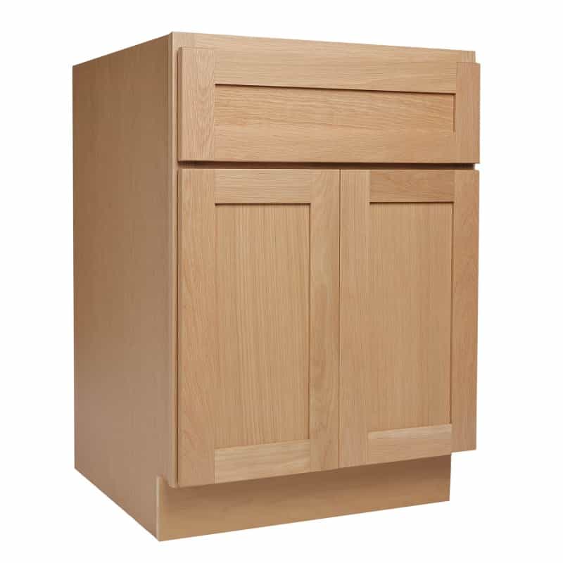 White Oak Wood Kitchen Sink Base Cabinet - 42" X 24" X 34.5" (Assembly Required) - White Oak