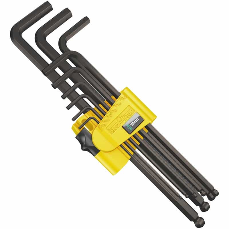 Wera 950/9 Sae Hex-Plus 1 L-Key Set, Blacklaser Etched, (9 Piece Set)