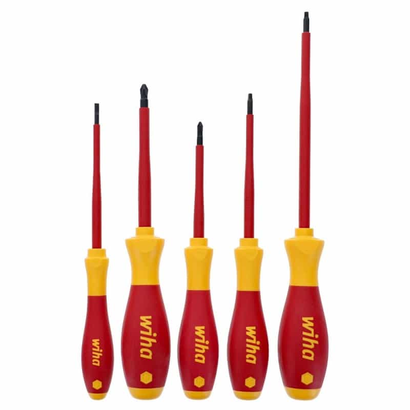 Wiha Softfinish Slotted/Phillips/Square Insulated Screwdriver Set (5 Piece Set)