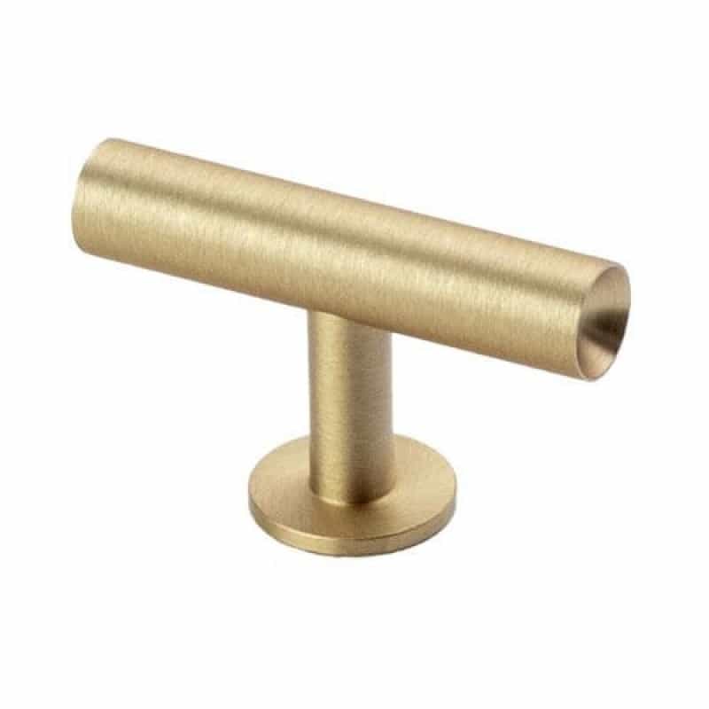 Lew's Hardware Brushed Brass Round Bar T Knob