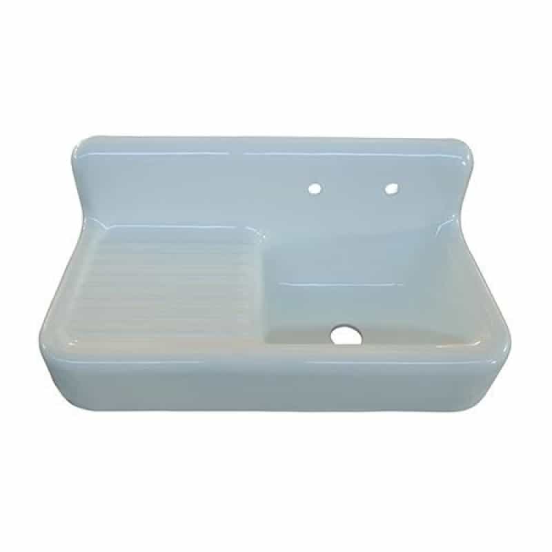 Barclay Alma 42 Inch Cast Iron Wall Hung Kitchen Drainboard Sink