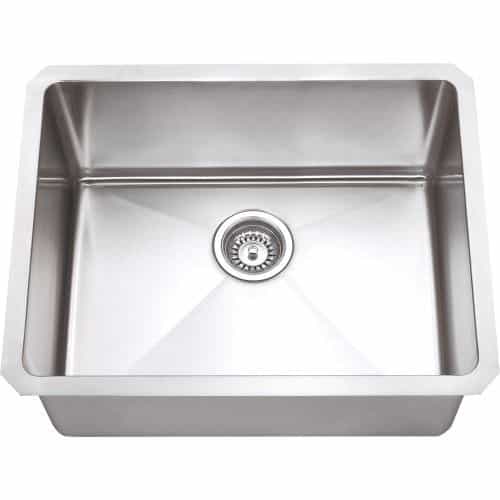 Hardware Resources 23 Inch Handmade Stainless Single Bowl Kitchen Sink