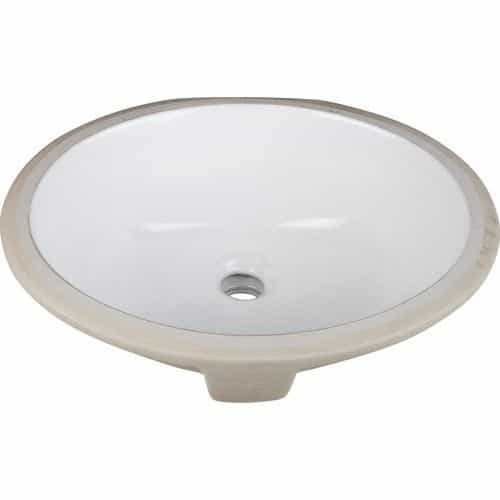 Hardware Resources 15 9/16 Inch Oval Undermount Bath Sink & Overflow