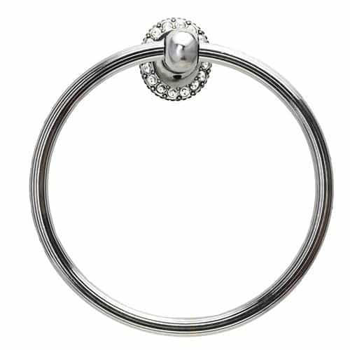 Carpe Diem Reeded Full Towel Ring - Clear Swarovski Crystals
