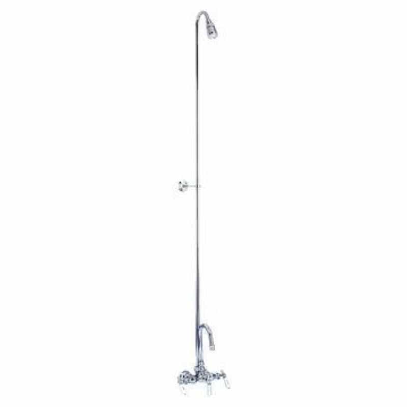 Barclay Diverter Faucet For Cast Iron Tub - Gooseneck Spout With Riser