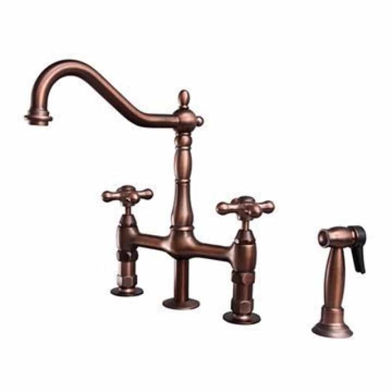 Barclay Emral Bridge Kitchen Faucet - Metal Cross