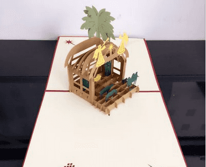 3D Christmas Nativity Scene Greeting Card