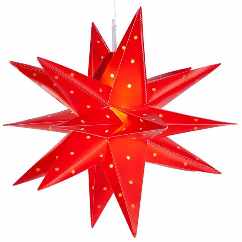 Red Aurora Superstartm Moravian Star Light, Fold-Flat, Led Lights, Outdoor Rated