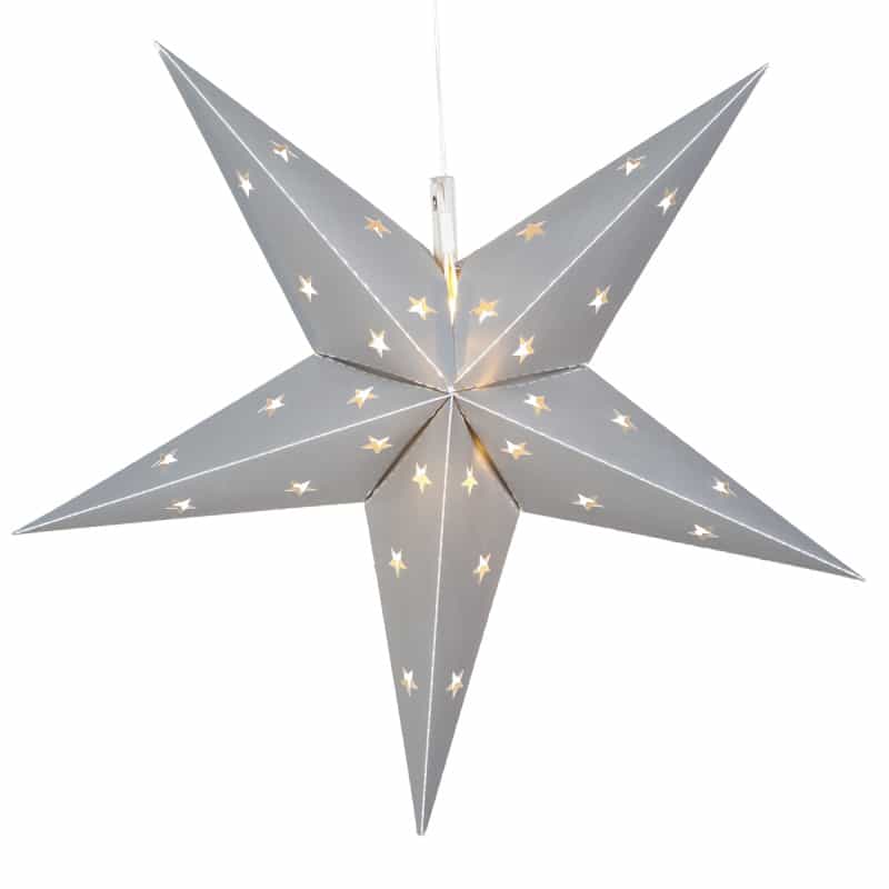 Silver Aurora Superstartm 5 Point Star Light, Fold-Flat, Led Lights, Outdoor Rated