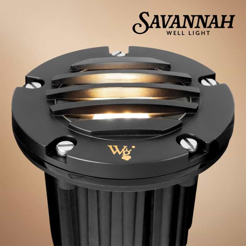 Savannah Low Voltage Landscape Lighting Well Light With Gravel Guard, Black