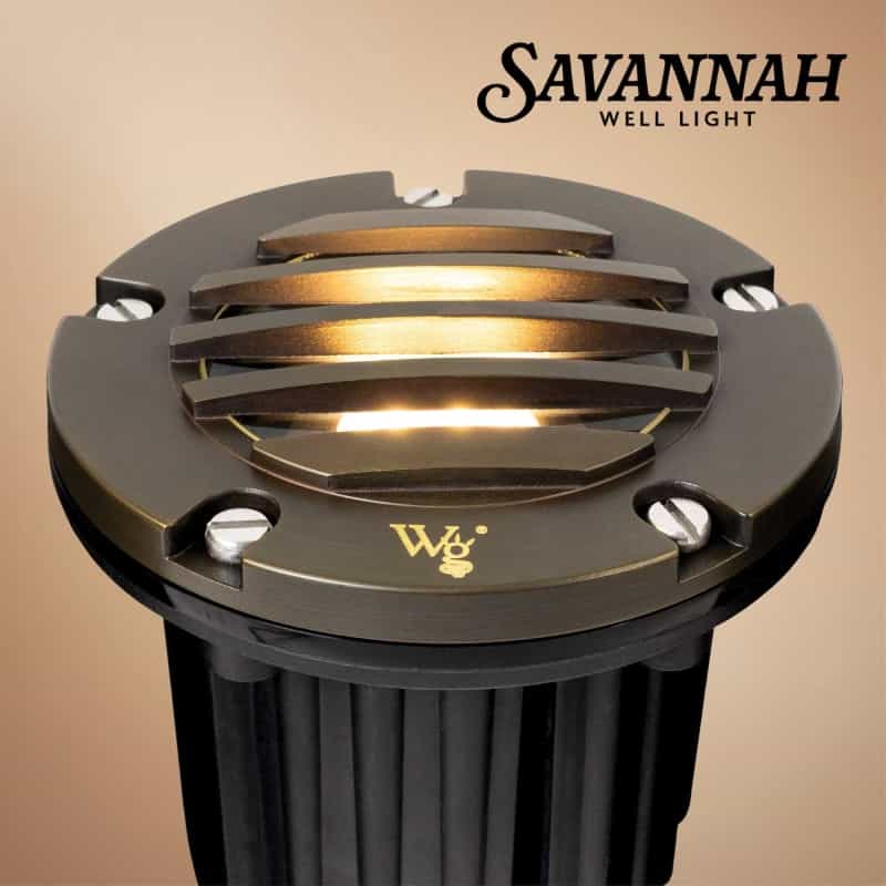 Savannah Low Voltage Landscape Lighting Well Light With Gravel Guard, Antique Bronze