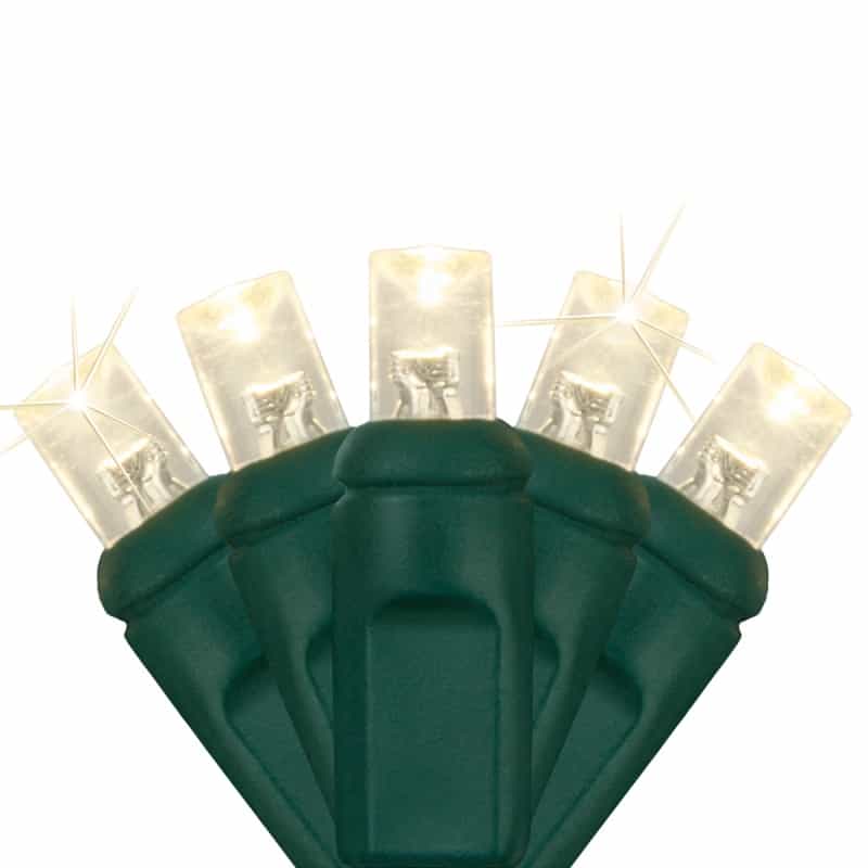 5Mm Twinkle Wide Angle Warm White Led Christmas Lights On Green Wire