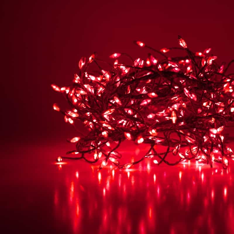 Red Led Fairy Lights, Silver Wire