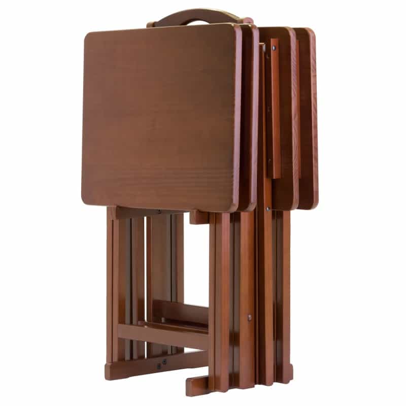 Alex 5-Pc Snack Table Set, Walnut