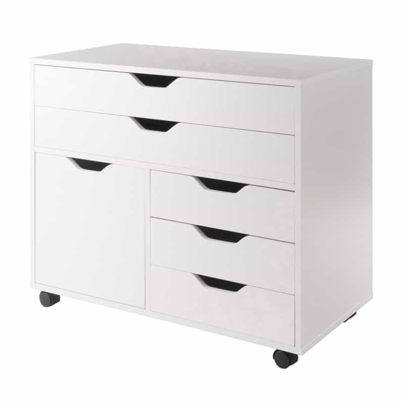 Halifax 3-Section Multi-Storage Mobile Cabinet, White
