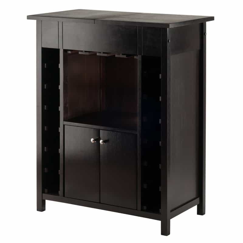 Yukon 14-Bottle Wine Cabinet with Extendable Top, 30" Wide, 37" High, Espresso