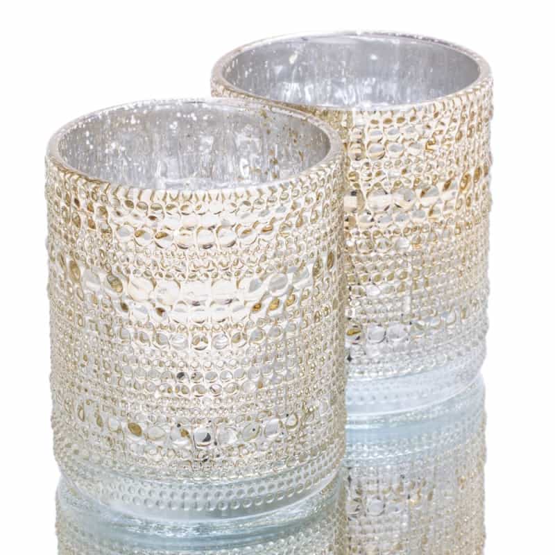 Richland Mercury Candle Holder Pearly Metallic Gold Large Set Of 6