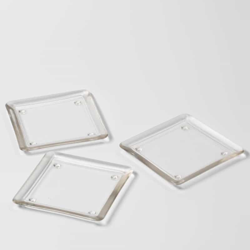 Eastland Square Glass Pillar Plate 5" Set Of 12
