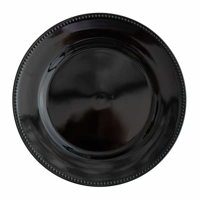 Richland Beaded Charger Plate 13" Black Set Of 48