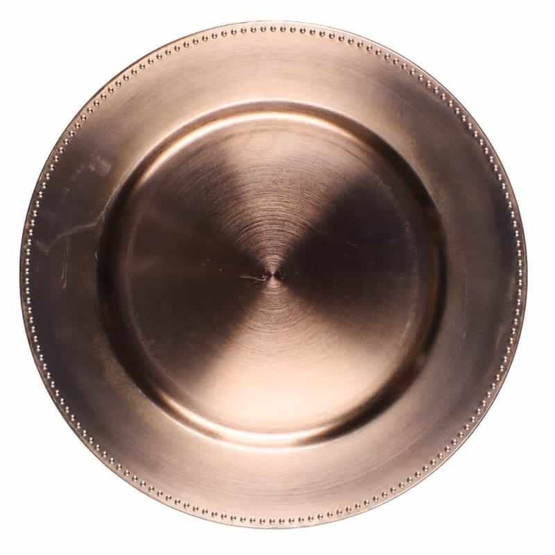 Richland Beaded Charger Plate 13" Rose Gold Set Of 48