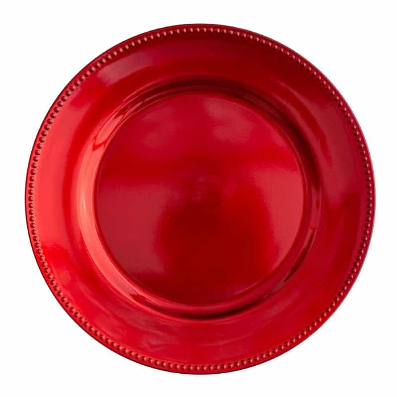 Richland Beaded Charger Plate 13" Red Set Of 12