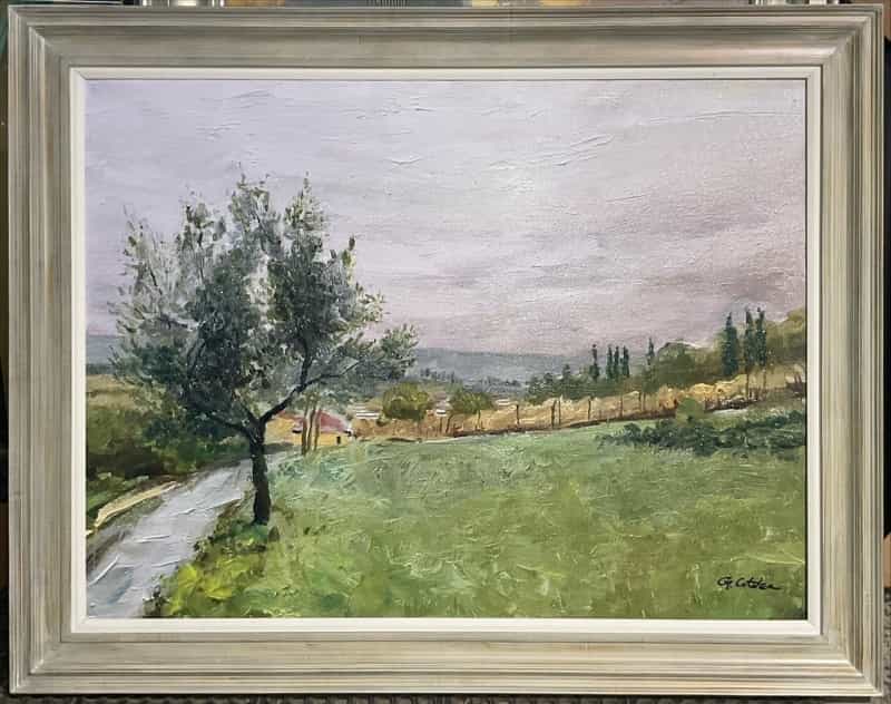 Framed Green Tuscany Giclee 36X48